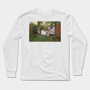 Open Air Breakfast by William Merritt Chase Long Sleeve T-Shirt